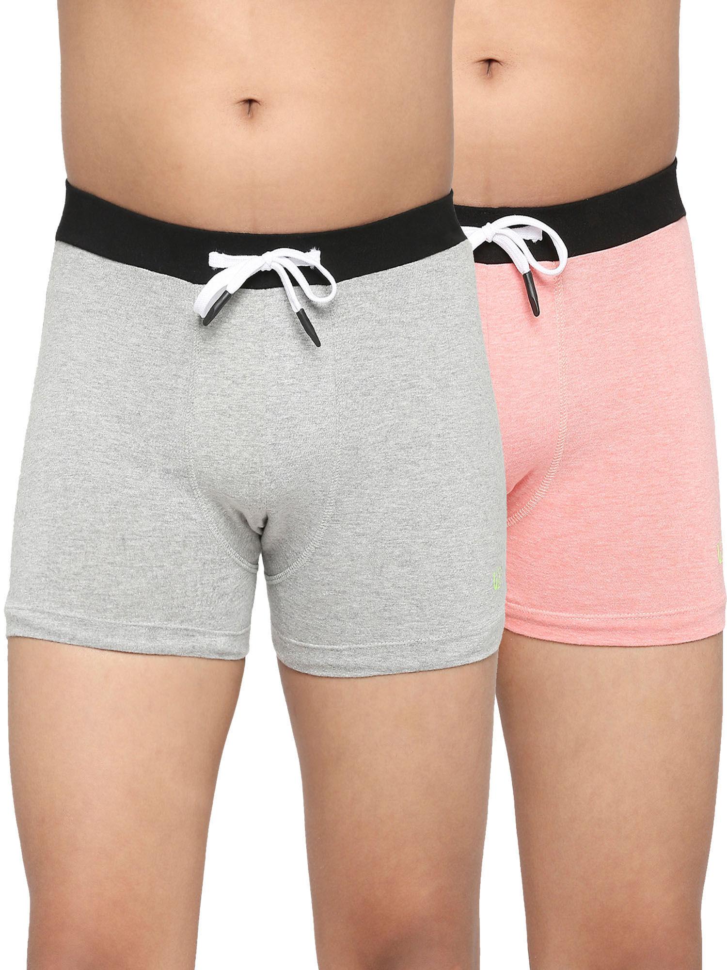 teenagers cotton trunk light grey and pink (pack of 2)