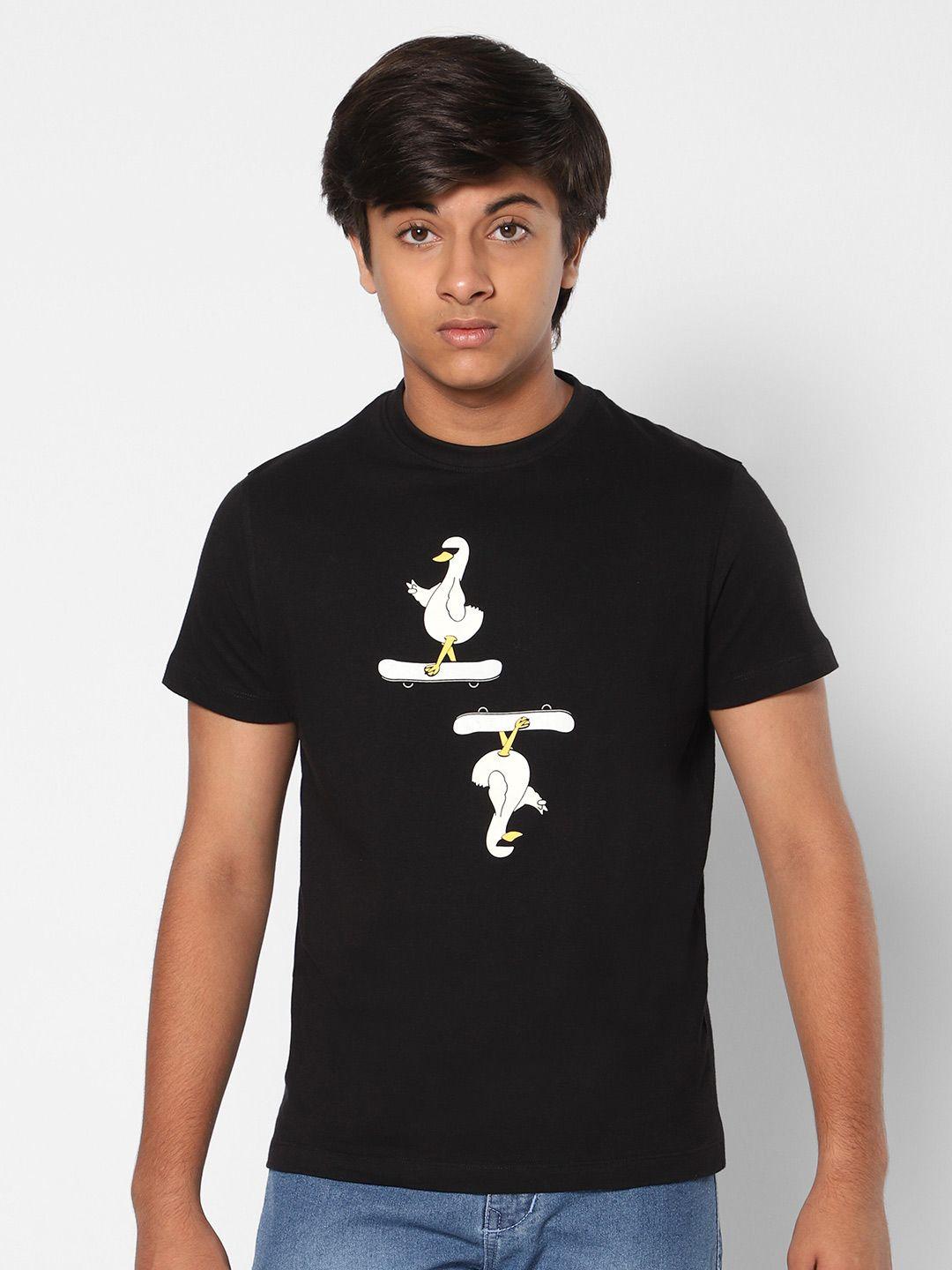 teentrums boys printed round neck cotton t-shirt