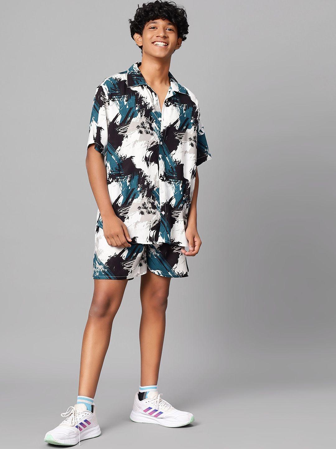 teentrums boys printed shirt with shorts