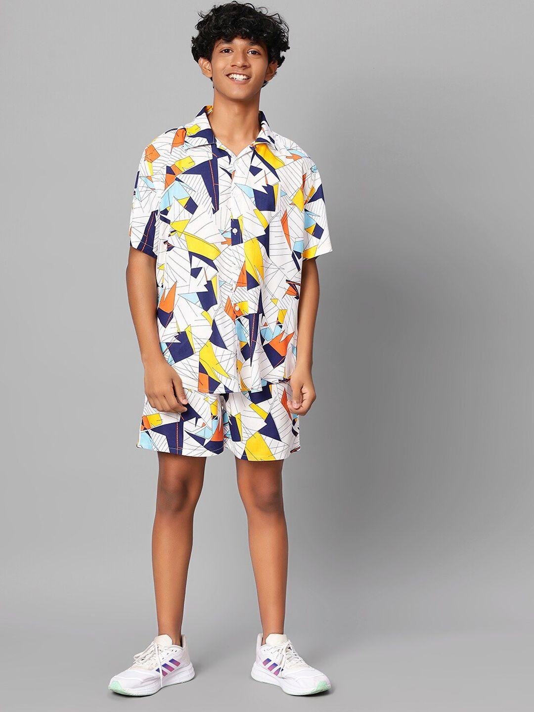 teentrums boys printed shirt with shorts