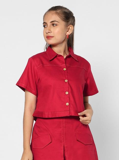 teentrums girls red solid shirt top