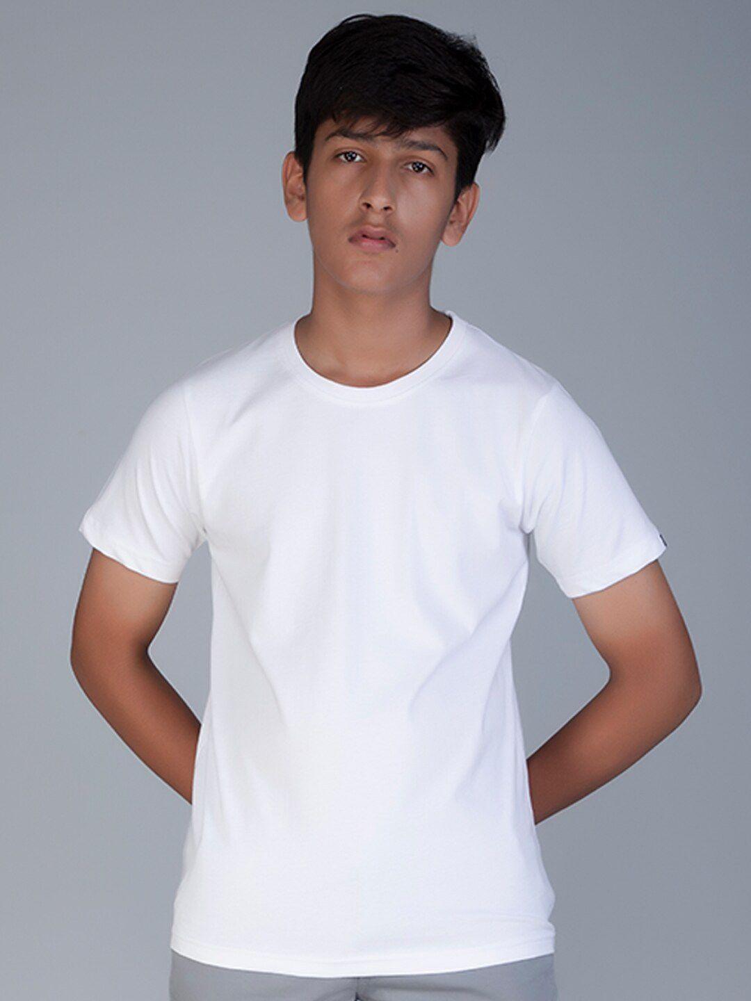 teeshut boys white pure cotton t-shirt