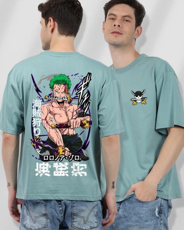teeshut men's green hunter graphic printed oversized t-shirt