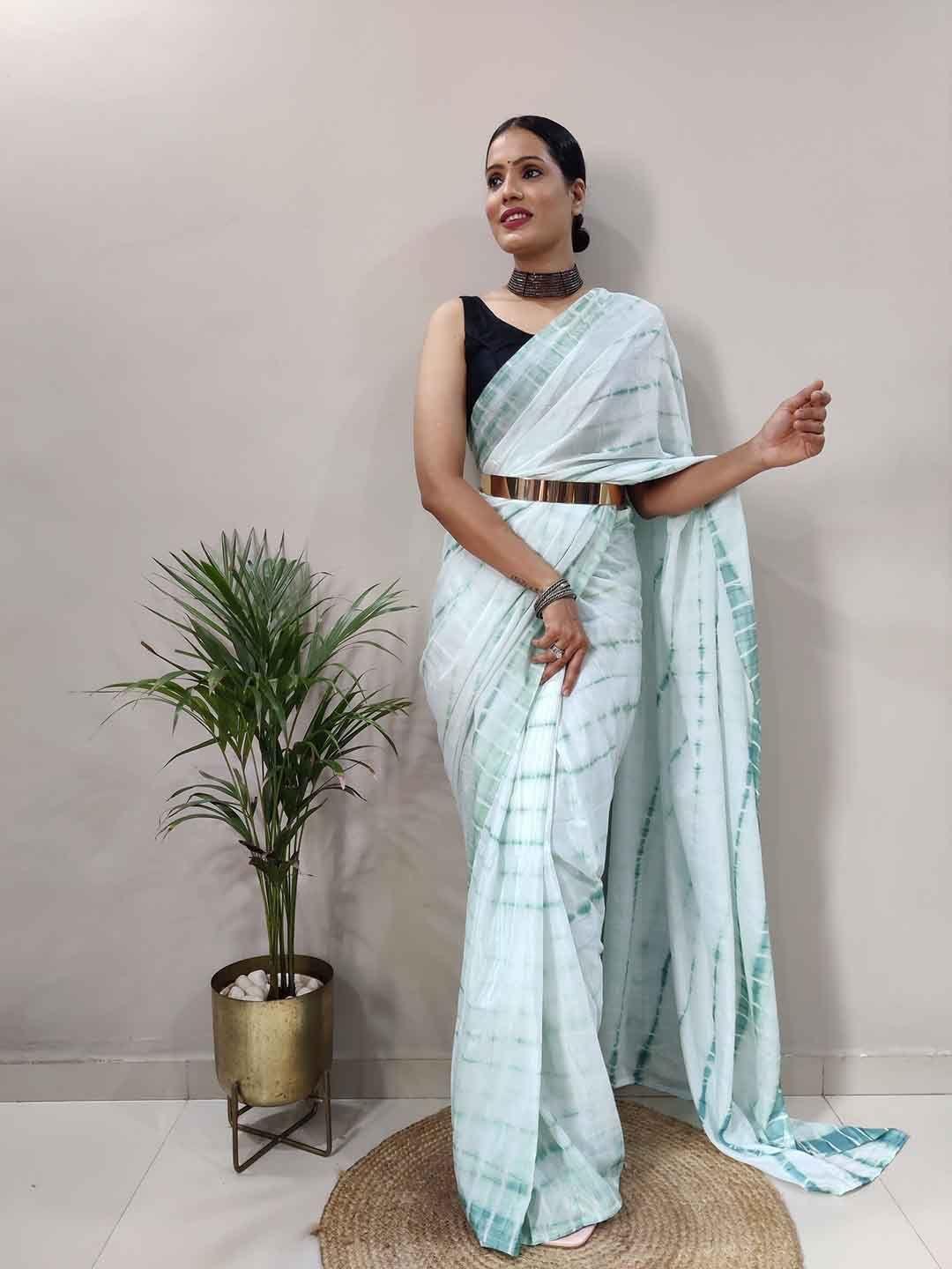 teeya creation abstract printed ready to wear saree