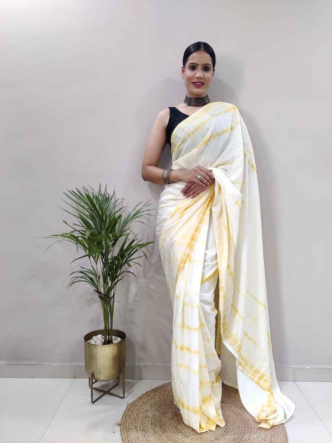 teeya creation abstract printed ready to wear saree