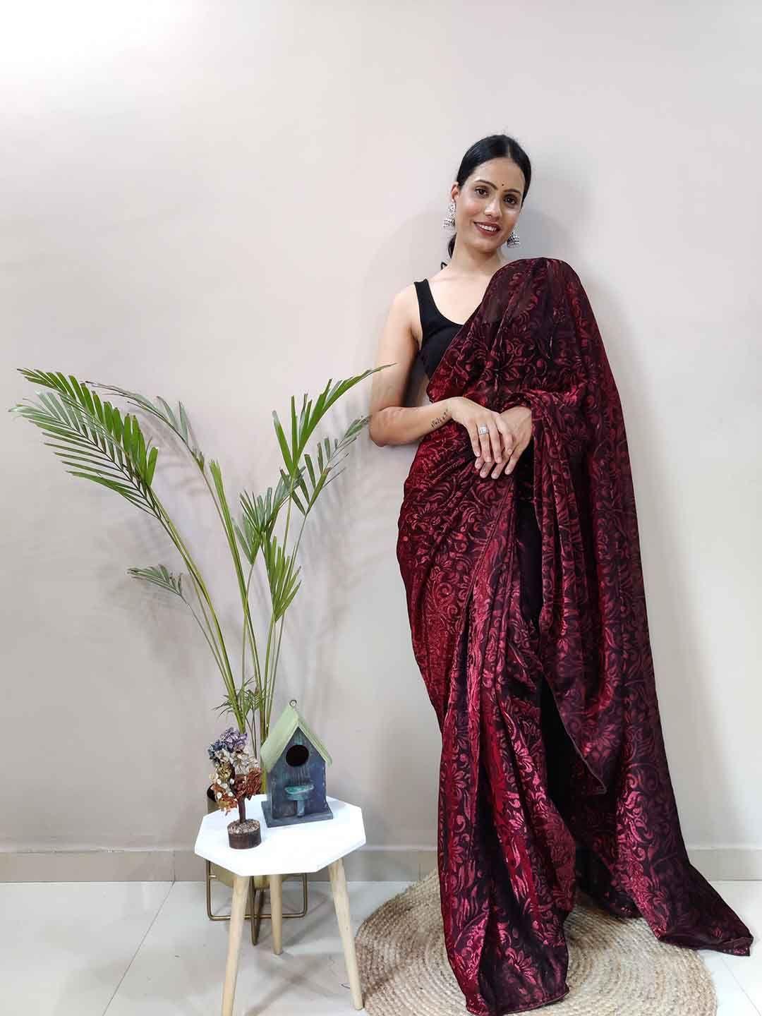 teeya creation floral printed ready to wear saree