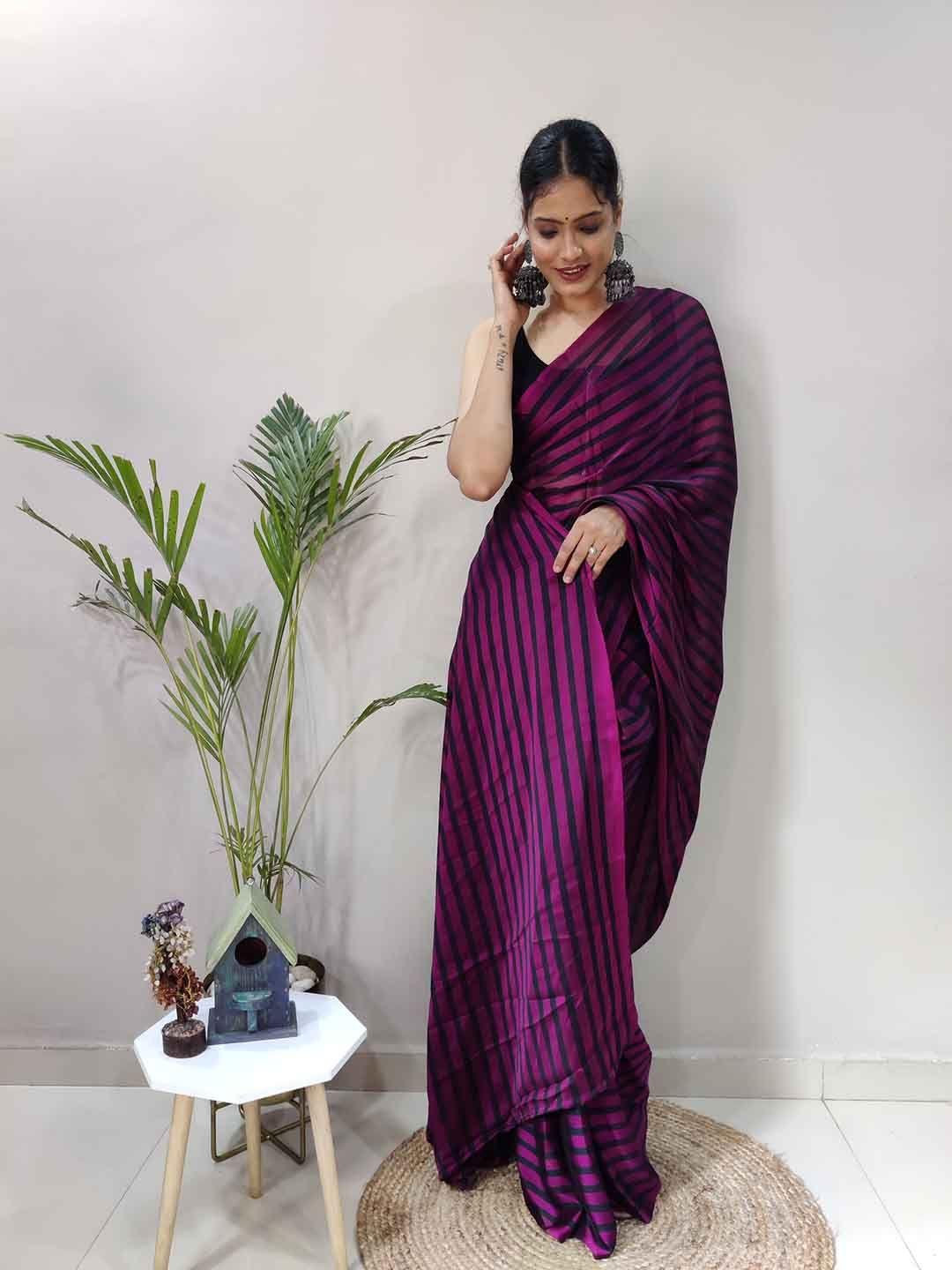 teeya creation striped woven design ready to wear saree