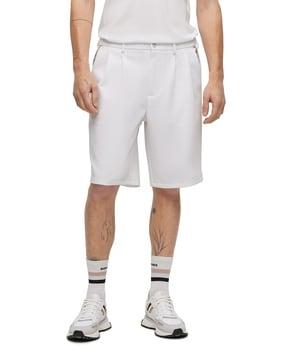 tennis collection signature-stripe tape relaxed fit shorts