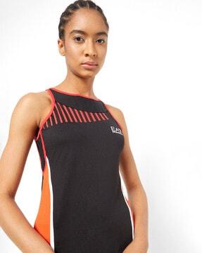 tennis pro tank top with contrast logo