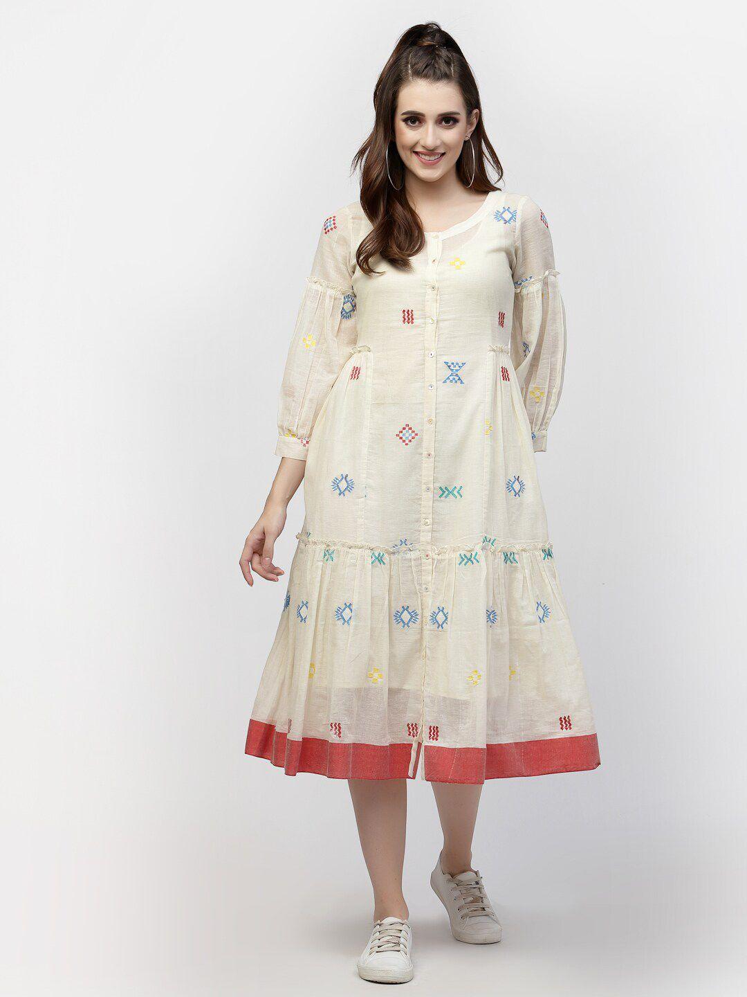 terquois a-line pure cotton dress