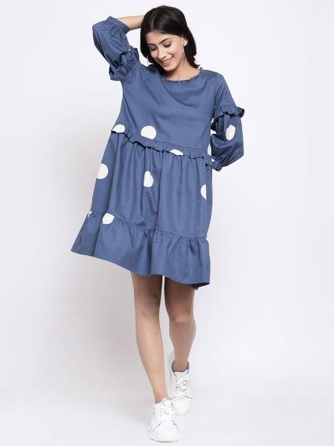 terquois blue polka dot dress