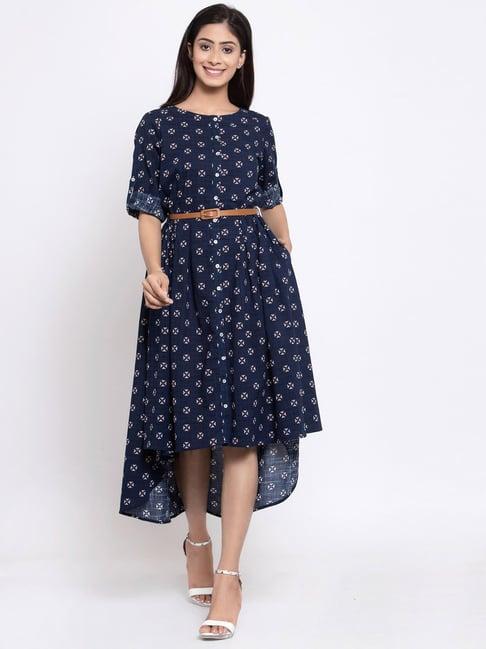 terquois navy printed dress