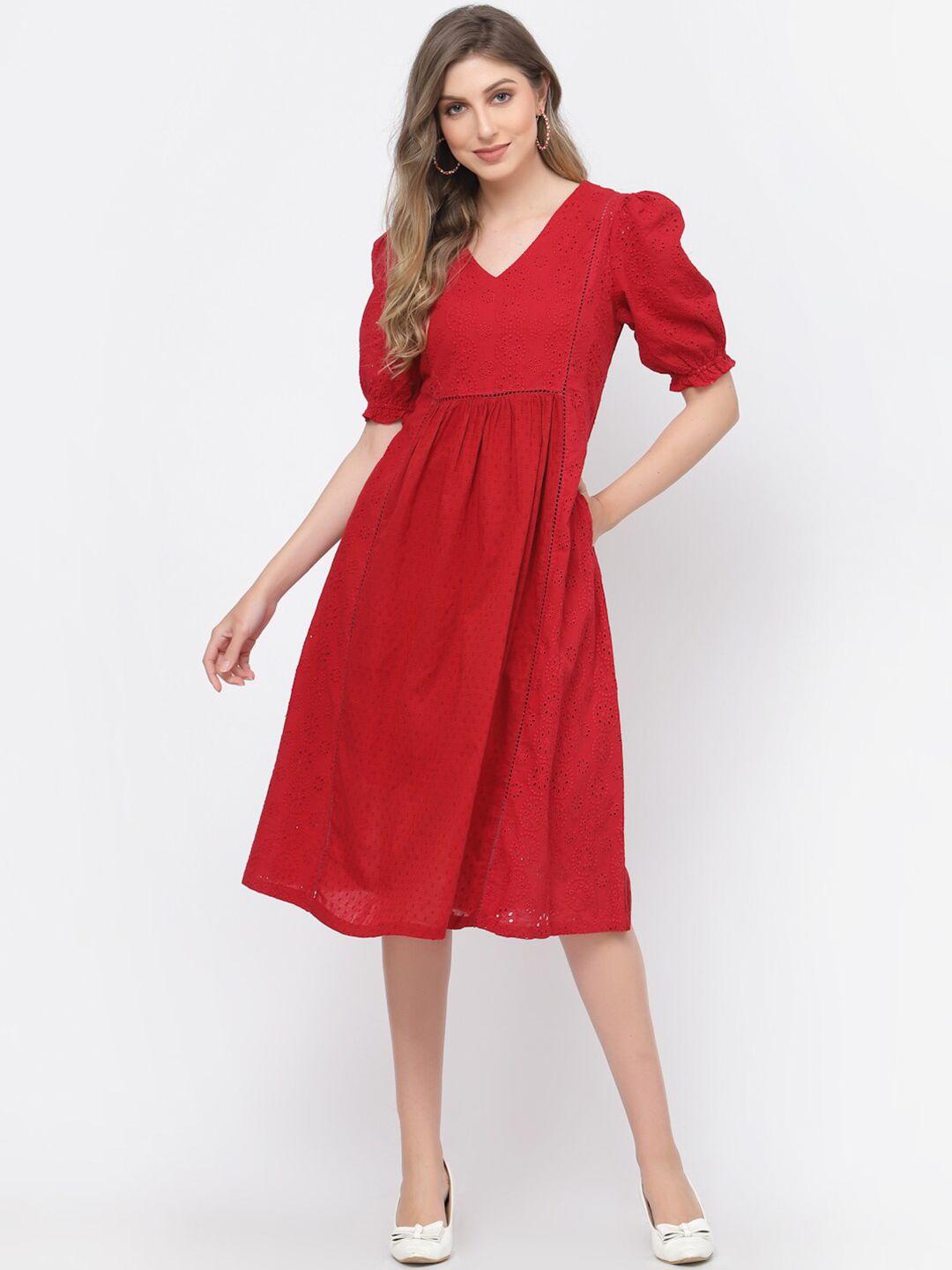 terquois pure cotton a-line dress