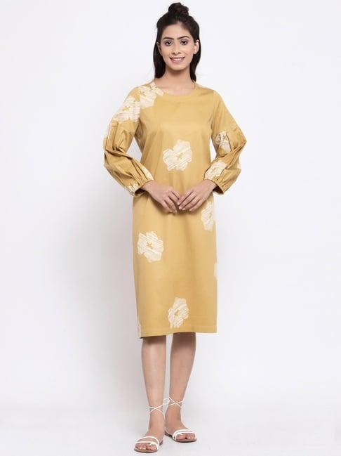 terquois yellow printed dress