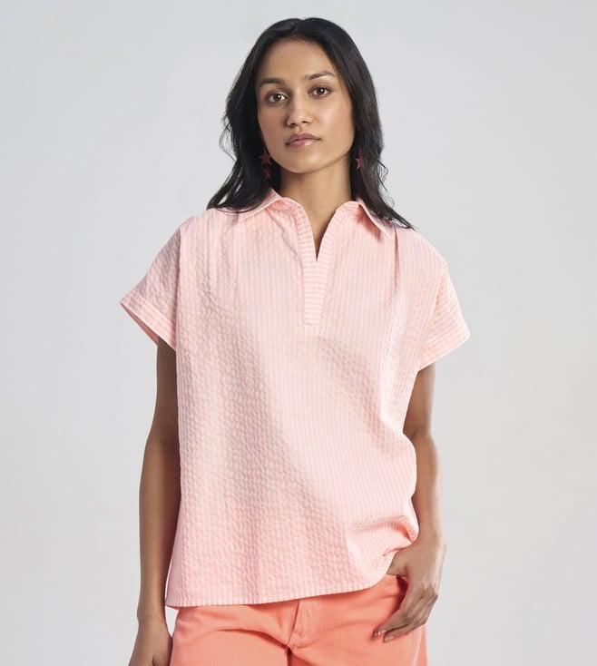 terra luna aurora orange bling stripe kinetic elba the popover shirt