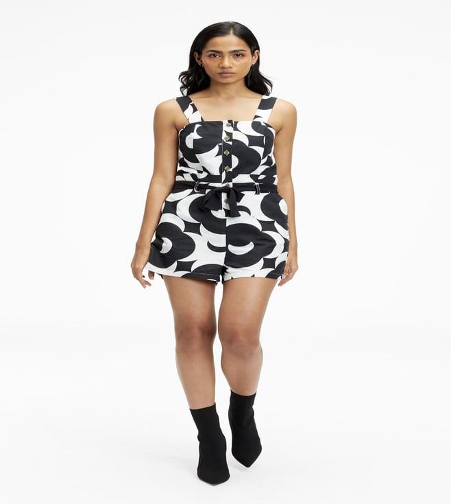 terra luna black printed play suit