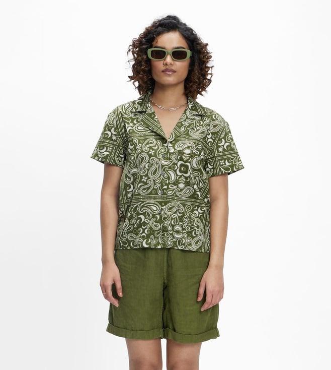 terra luna cayo lunar paisley aurora olive shirt