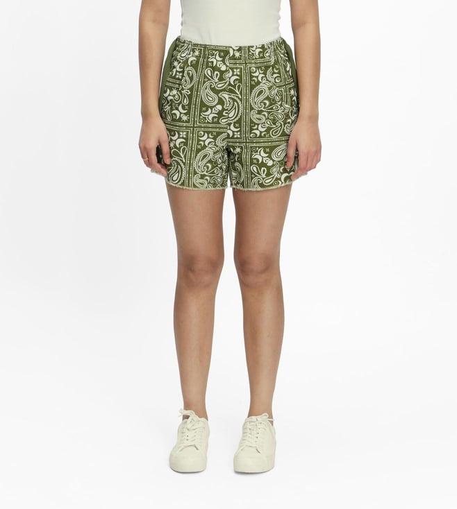 terra luna kiri lunar paisley olive shorts