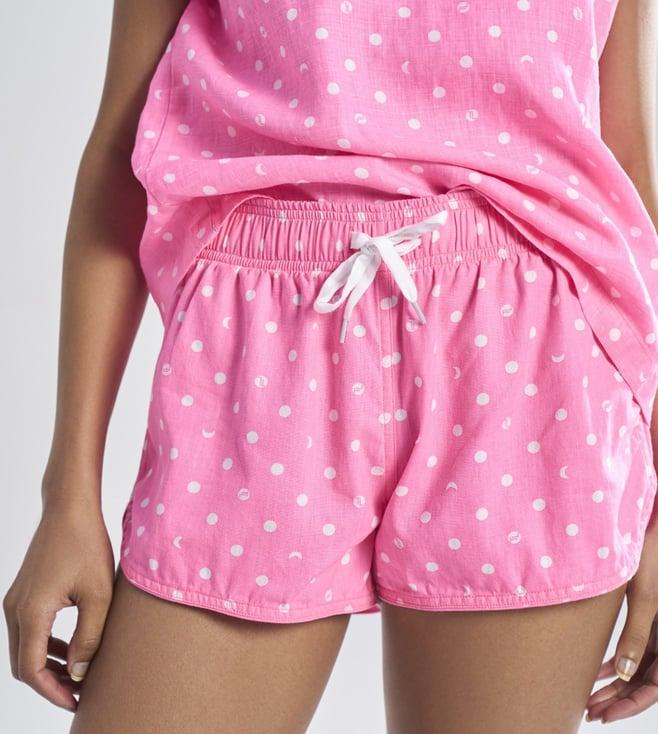 terra luna lunar polka aurora bubblegum pink kinetic capri the sporty hot shorts