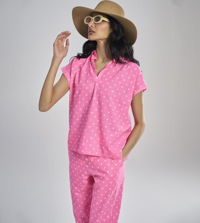 terra luna lunar polka aurora bubblegum pink kinetic elba the popover shirt