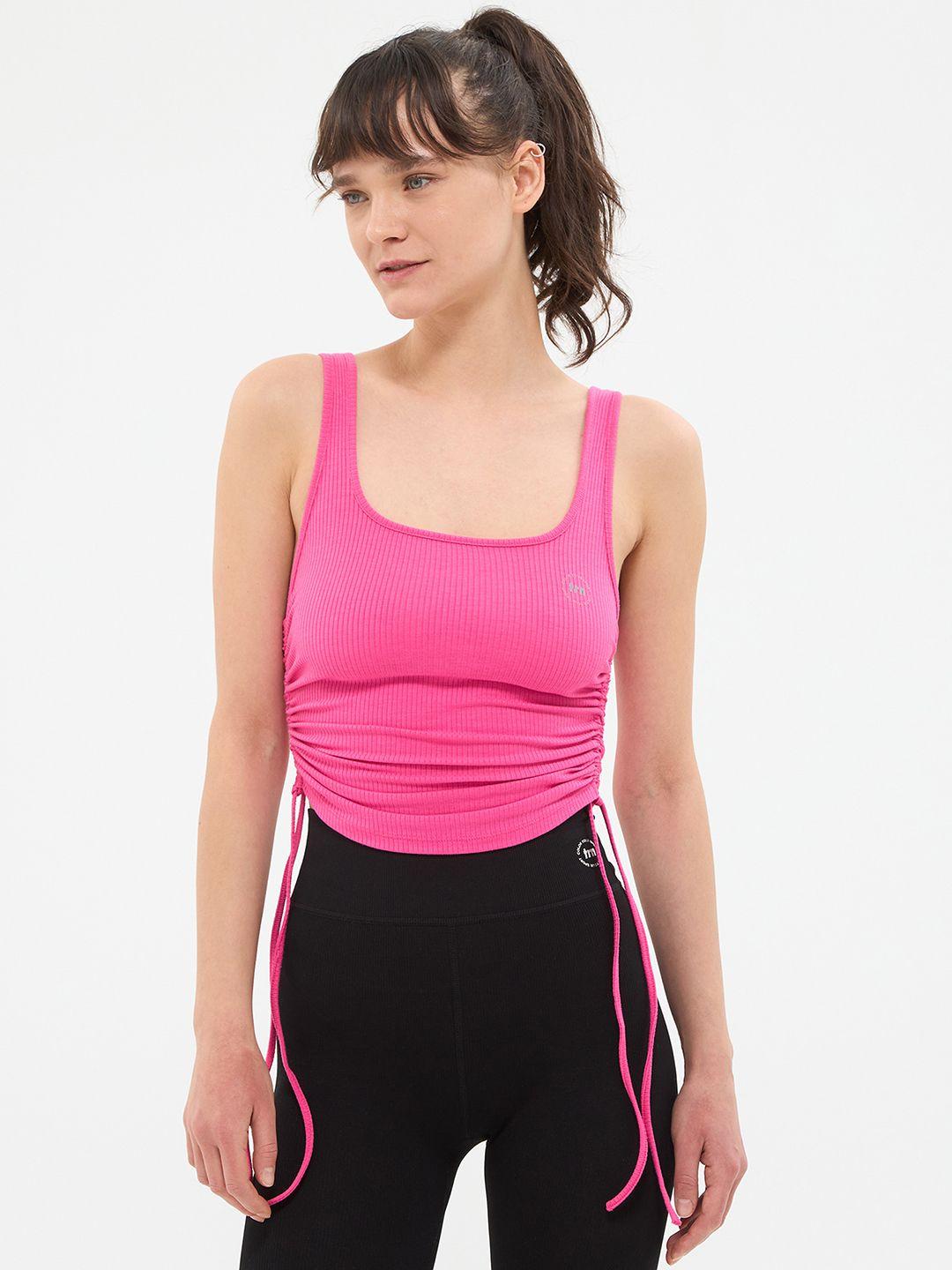 terranova fitted ruched detail crop top