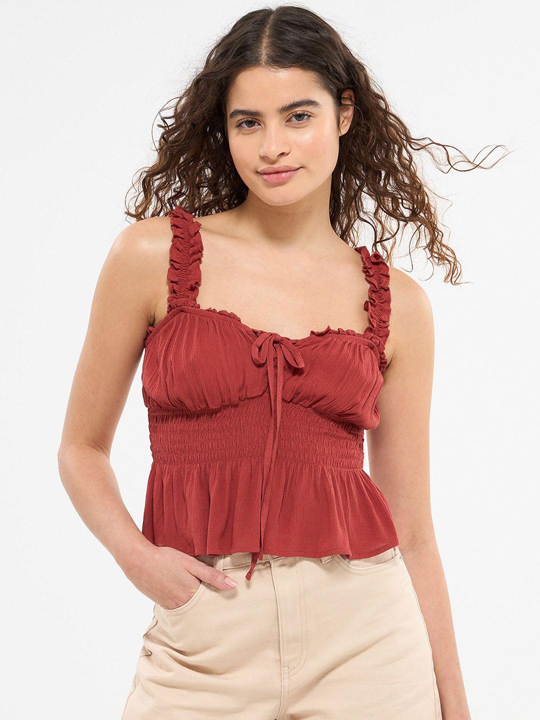 terranova shoulder straps smocked empire top