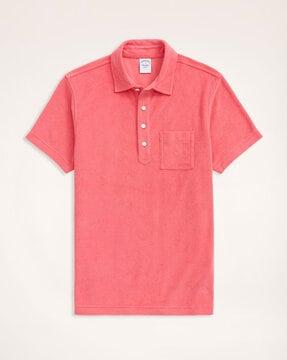 terrycloth polo t-shirt with patch pocket