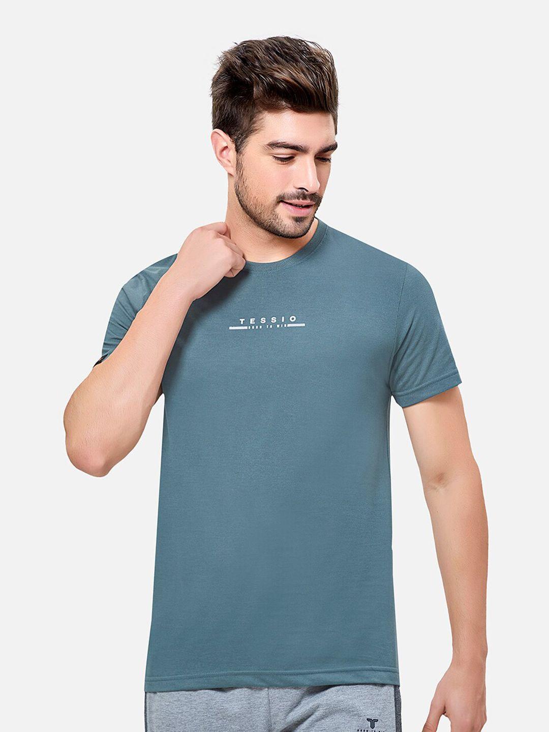 tessio men green v-neck pockets t-shirt