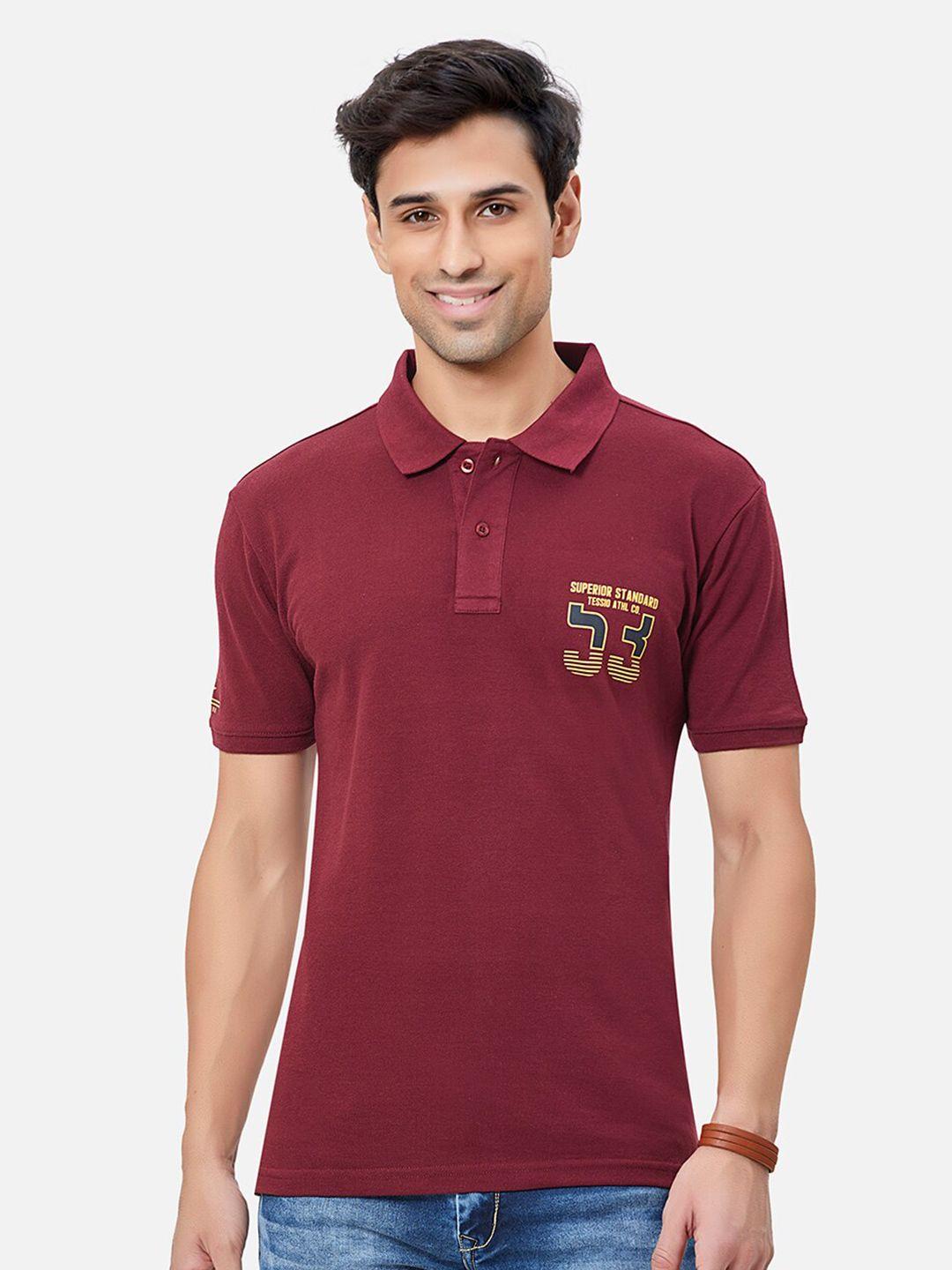 tessio men maroon v-neck t-shirt