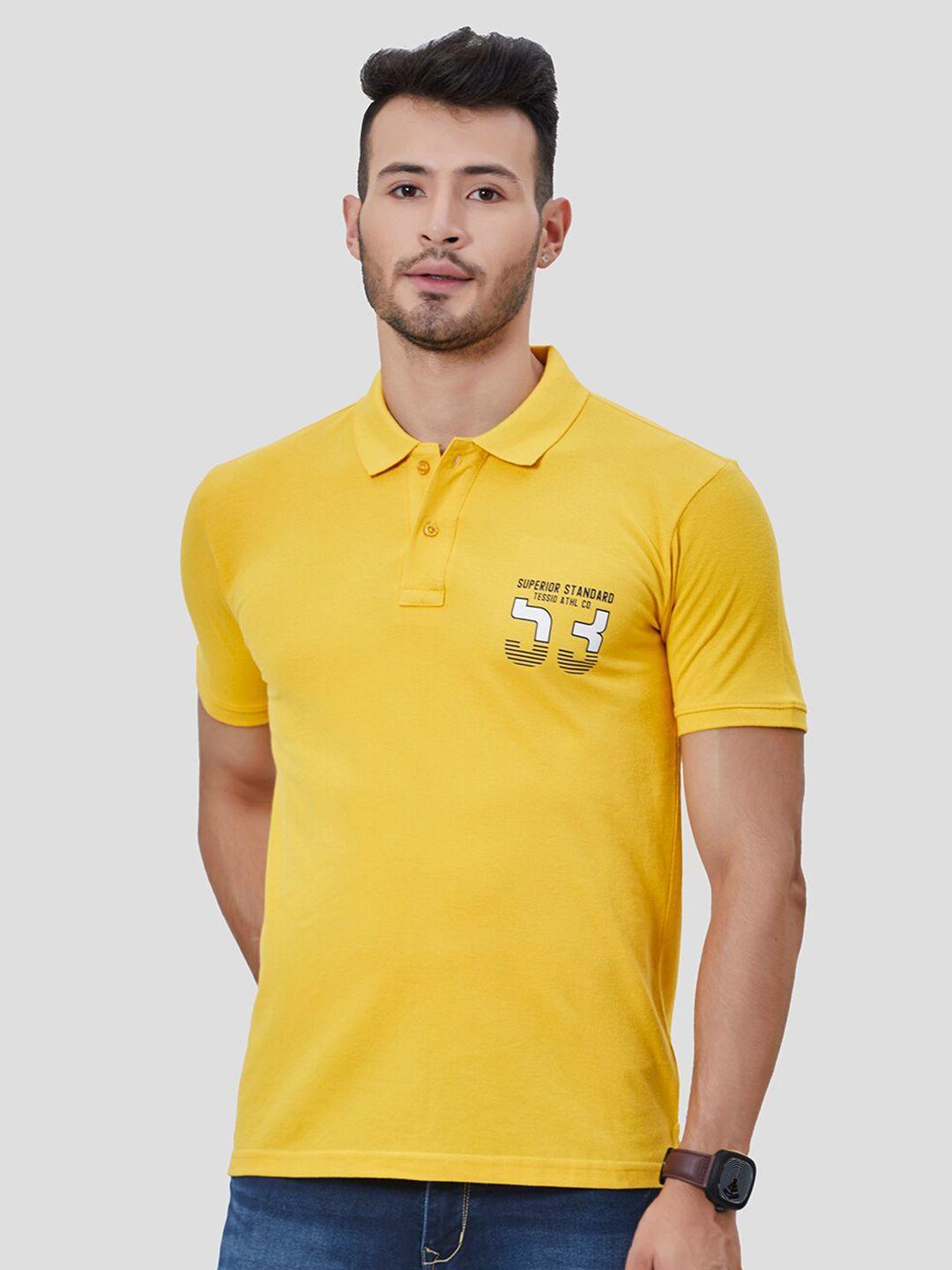 tessio men mustard yellow pockets t-shirt