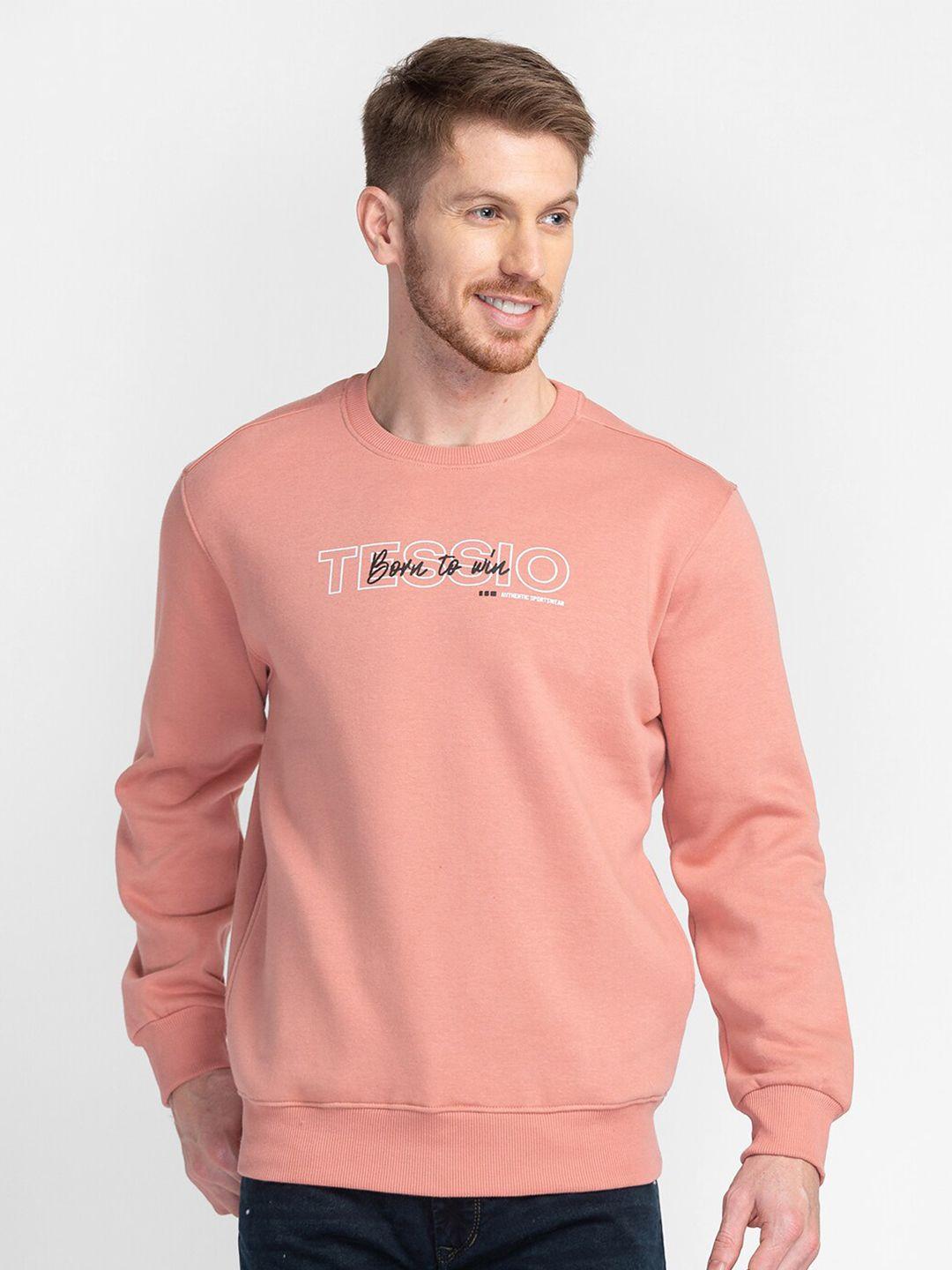 tessio men peach-coloured sweatshirt