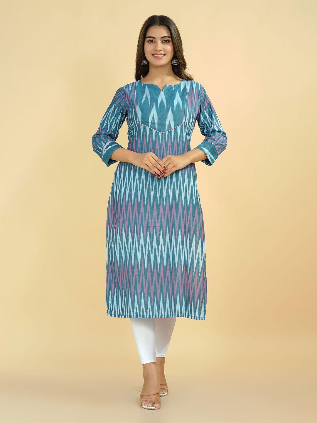 tetalee women blue geometric printed kurta