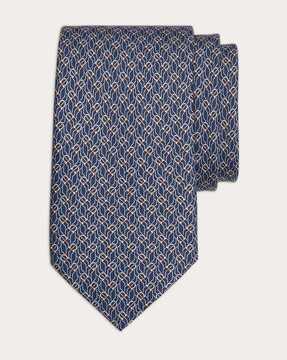 tetris print silk tie