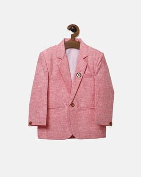 textured blazer with notched lapel