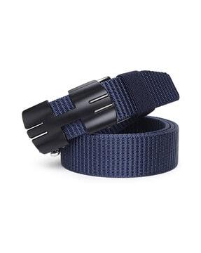 textured classic belt with stainless steel buckle