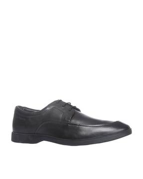 textured formal lace-up derby shoes