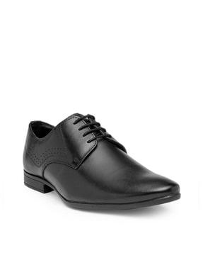 textured formal lace-up shoes with perforations