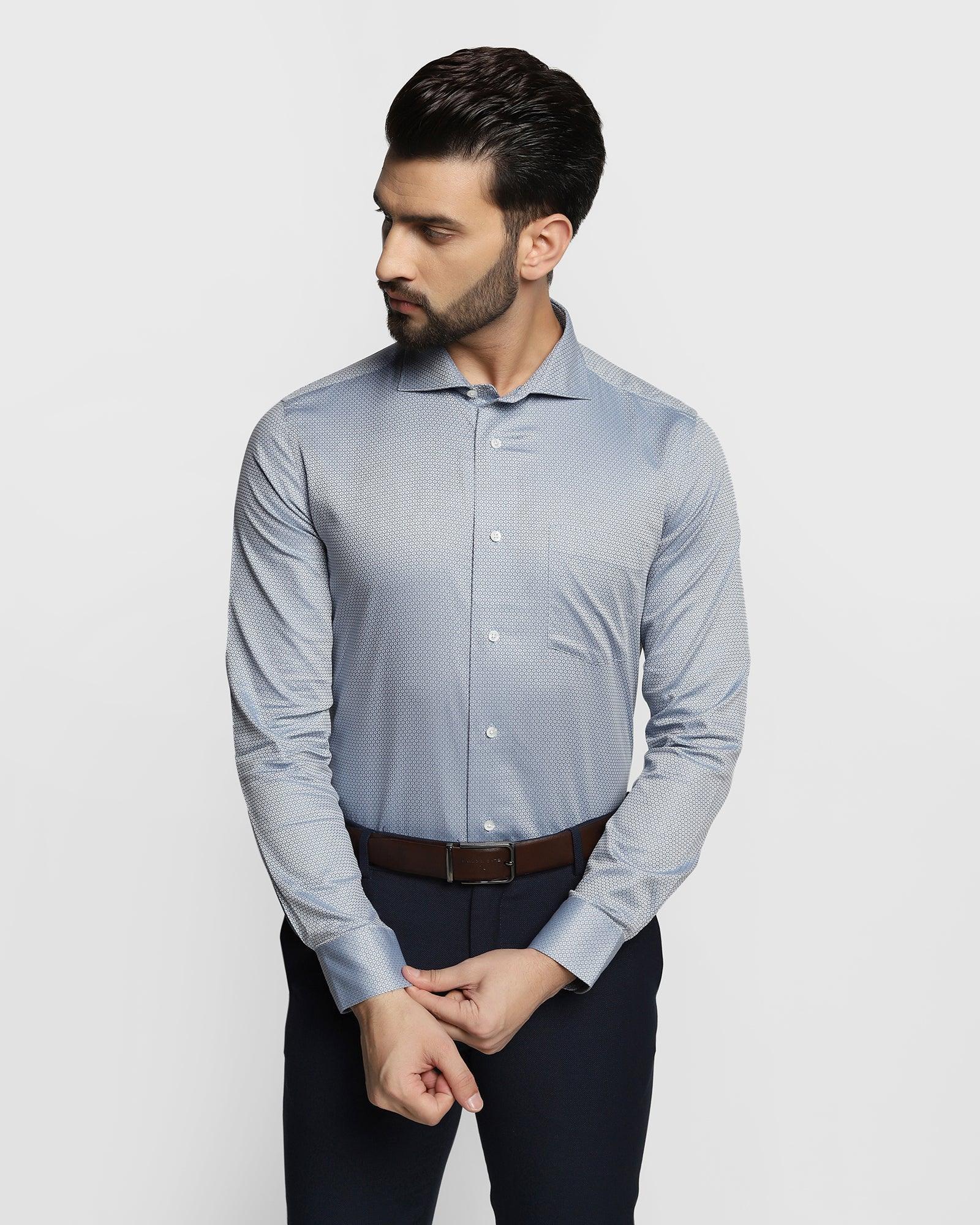 textured formal shirt in blue (hurd)