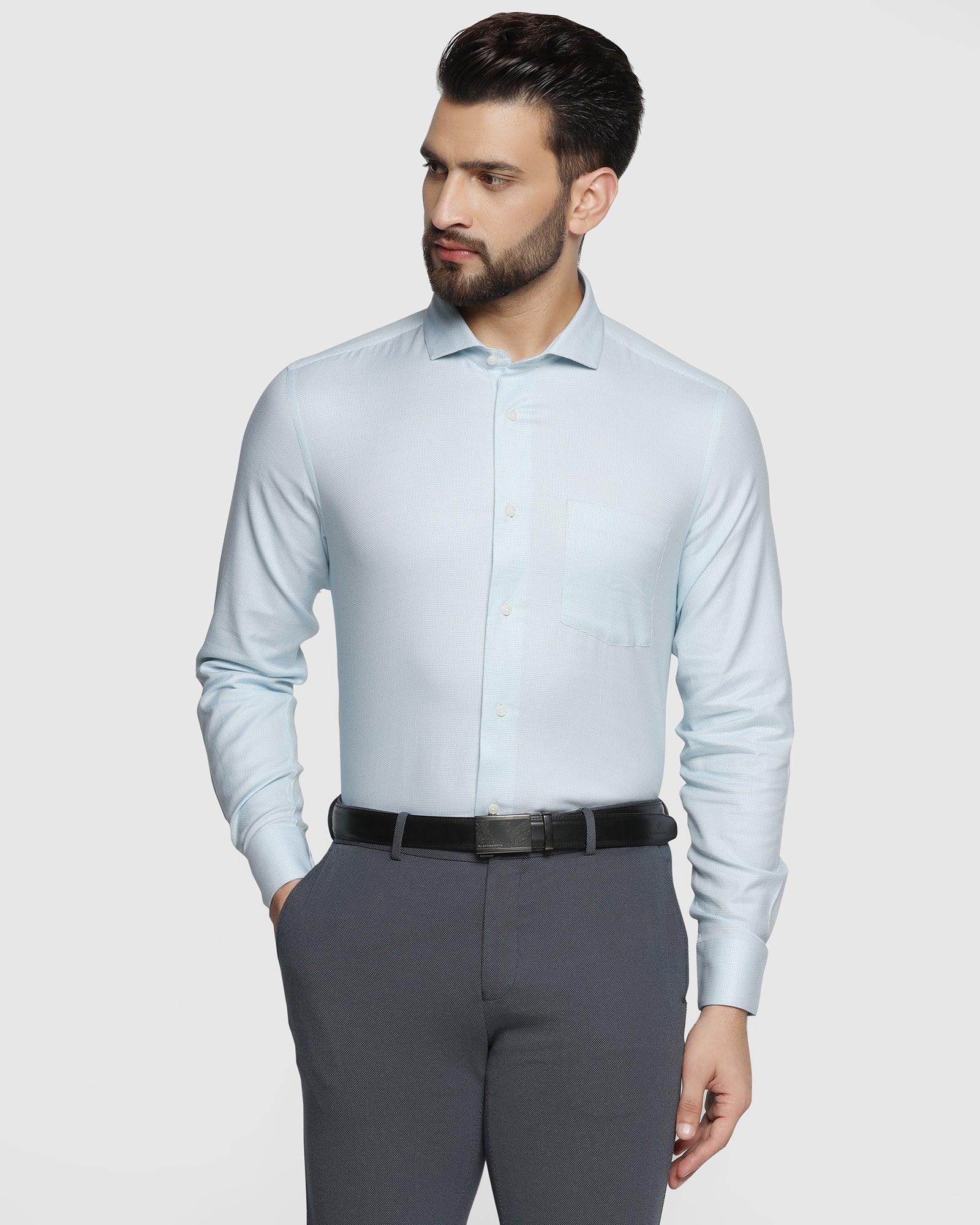 textured formal shirt in light blue (seiko)