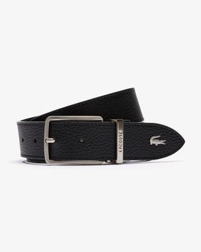 textured genuine leather belt