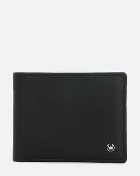 textured genuine leather bi-fold wallet