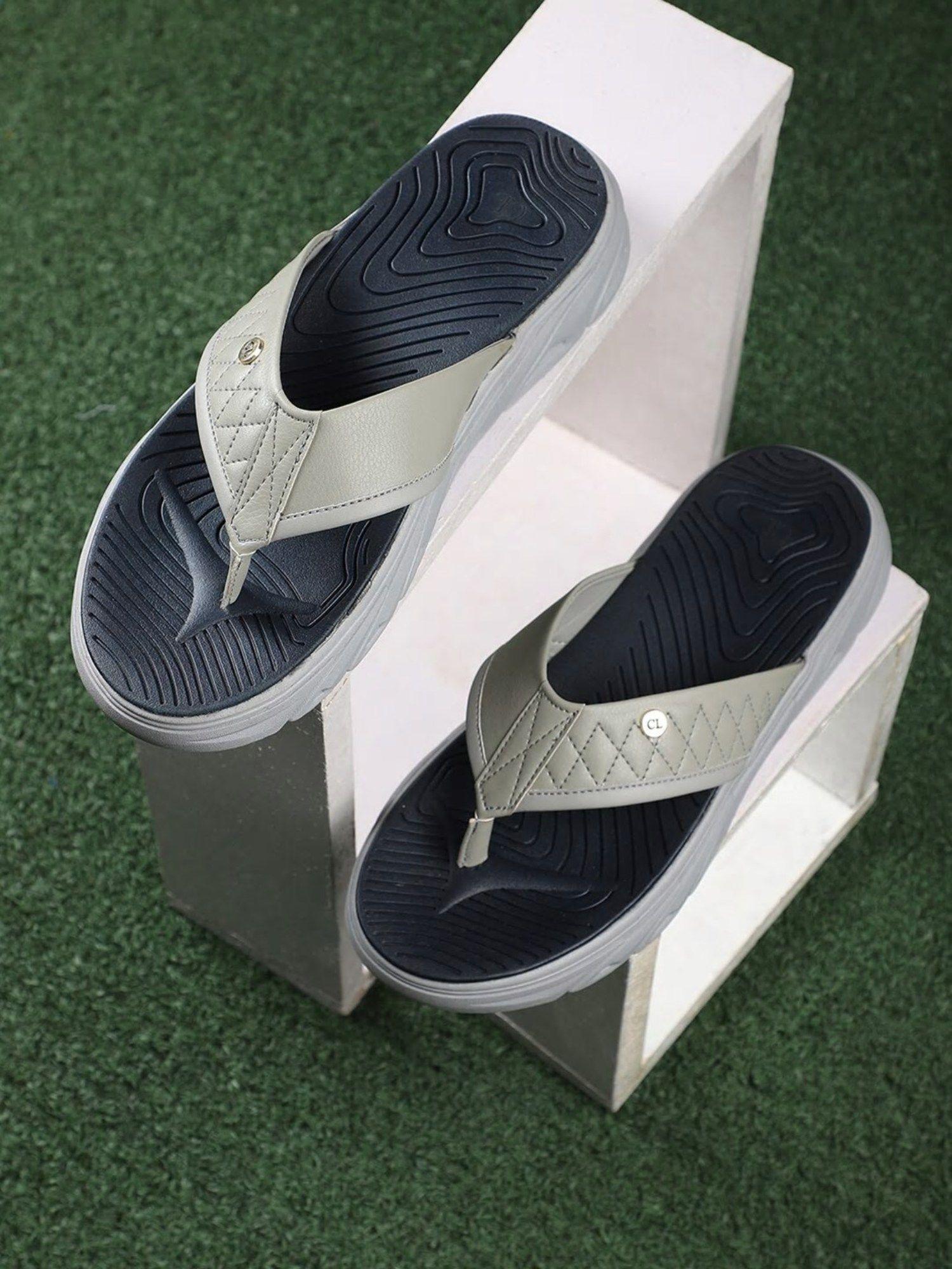 textured grey sandals