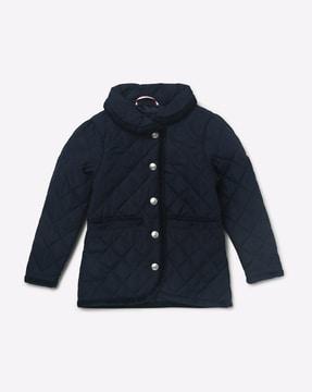 textured jacket with button closures