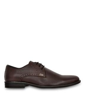 textured lace-up derby shoes