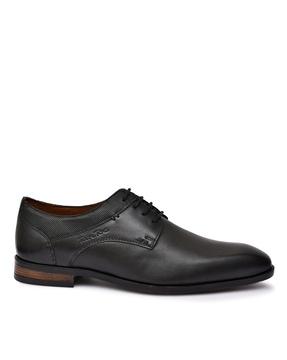 textured lace-up derbys