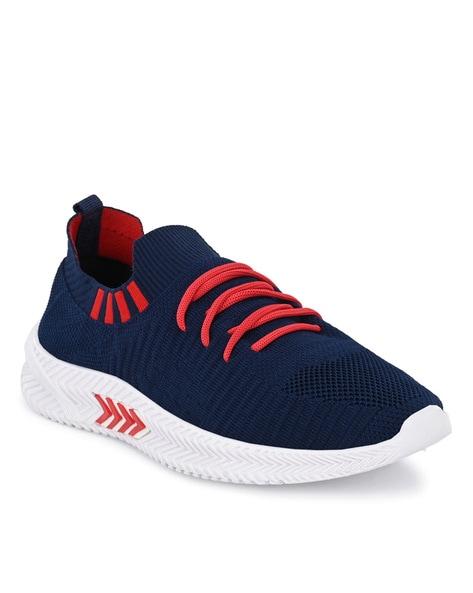 textured lace-up sports shoes