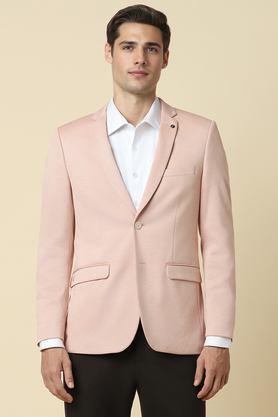 textured nylon super slim fit men's suit - pink