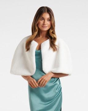 textured open-front cape