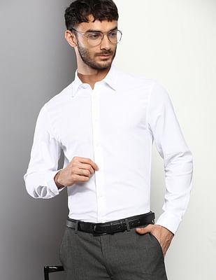 textured regular fit casual shirt