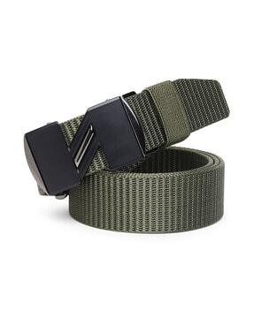 textured slim belt with stainless steel buckle